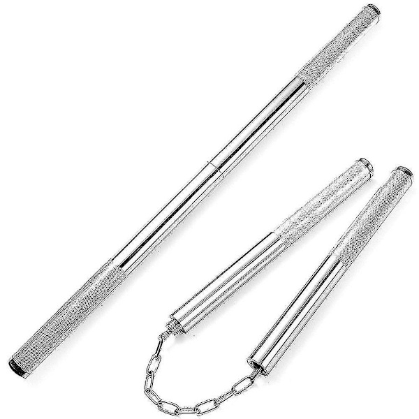 Kaikki teräksiset liukumattomat teleskooppiset ruostumattomasta teräksestä kaksi-yhdessä Nunchaku-suositellut tuotteet grey