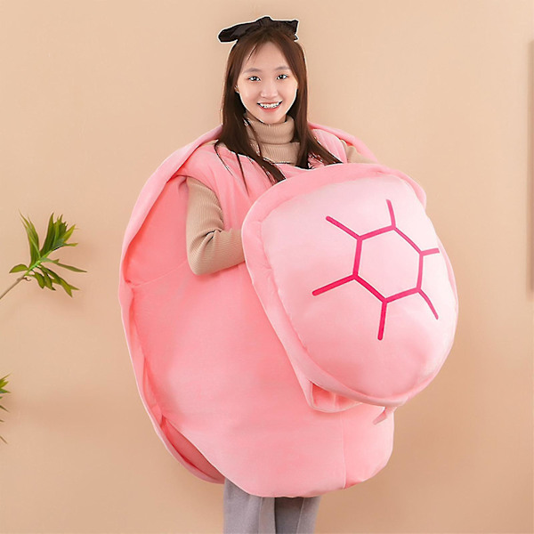 Bærbar Turtle Shell Pude Voksen-gigantisk Turtle Kostume Funny Dress Up Vægtet Turtle Plys, stor Turtle Body Pude pink*80cm