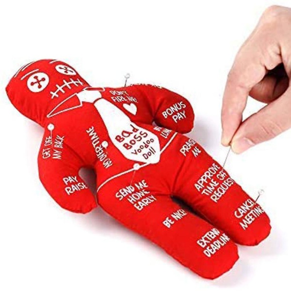 Bad Boss Voodoo Doll Stress relief Reducer Bästa Nyhetspresent för Rosa Elephant Exchange Polyester Holiday Party Presenter Red