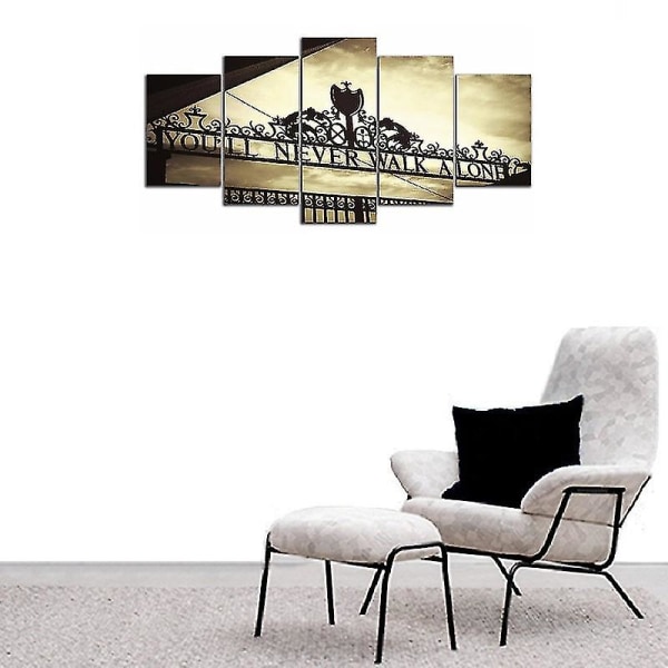 5 Panel Anfield Stadium Print Canvas Konst Vägg Oinramade målningar för vardagsrum Väggbild 30X45 30X60 30X75