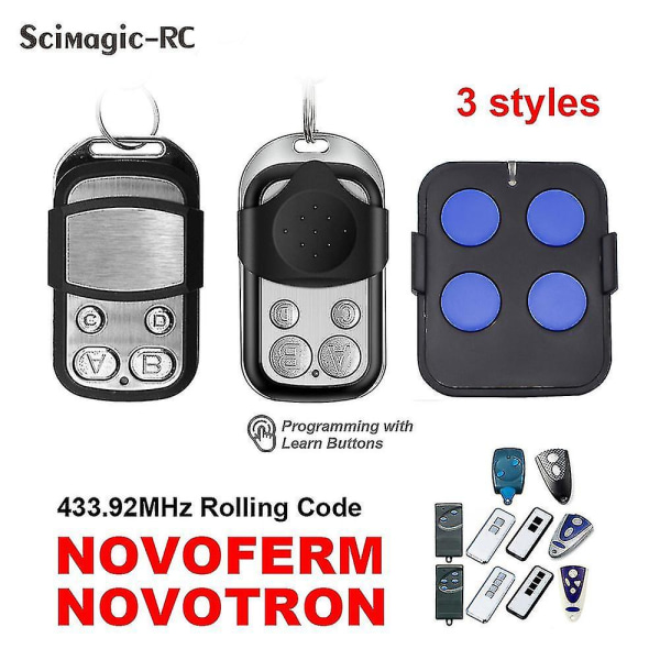 Novoferm Novotron 502 Max43-2 504 Max43-4 512 Mix 43-2 Garageport fjernbetjening til Mtr43-2 Mchs43-2 Mnhs433-02 Mnhs433-04 Ny[jl] Style6