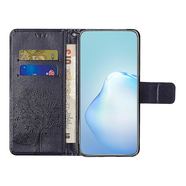 For Honor X6a 4g Owl Tree Imprinted Pu Læder Stand Wallet Case Fuld beskyttelse Telefon Cover Dark Purple