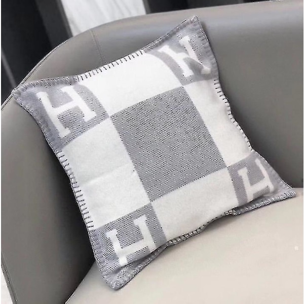 Newwool Cashmere Pläd filtar Kudde Soffa Sängkläder Sjal Julpresent Grey 45X45cm Pillowcase Core