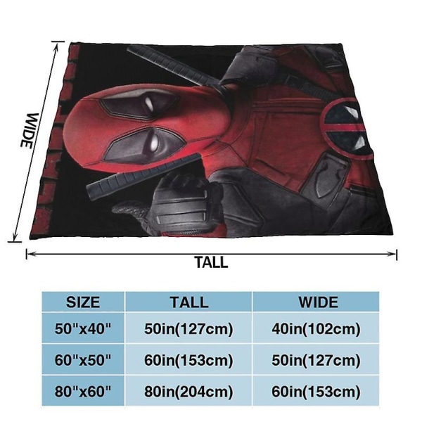 Brugerdefineret navn tæppe Marvel Movie Deadpool Tapestry Personlige tæpper Fødselsdagsgave Tilpasset gør-det-selv 50x40in 125x308cm