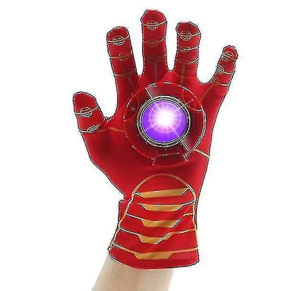 Iron Man Mask Handske Kappe Shield Sæt Med Lys Til Fest _y Høj kvalitet gloves 2 set