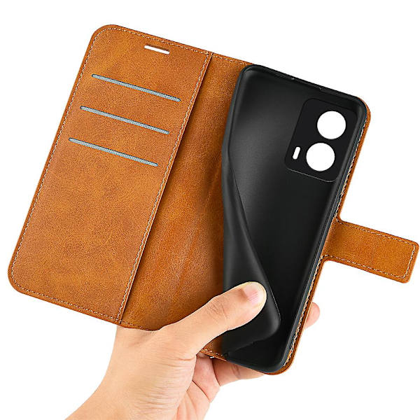 Til Motorola Moto G24 4G magnetisk telefontaske PU Læder Pung Style Cover Yellow