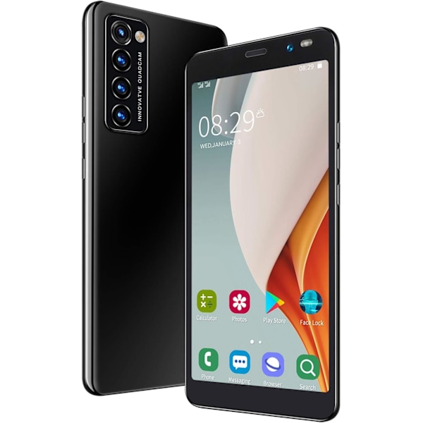 Ny R6 Ankomst 5G smartphone 12ab Ram + 512GB Rom Android 10.1 O 80mp quad kamera 5.8-tums 4k Fhd + Glenn (svart)