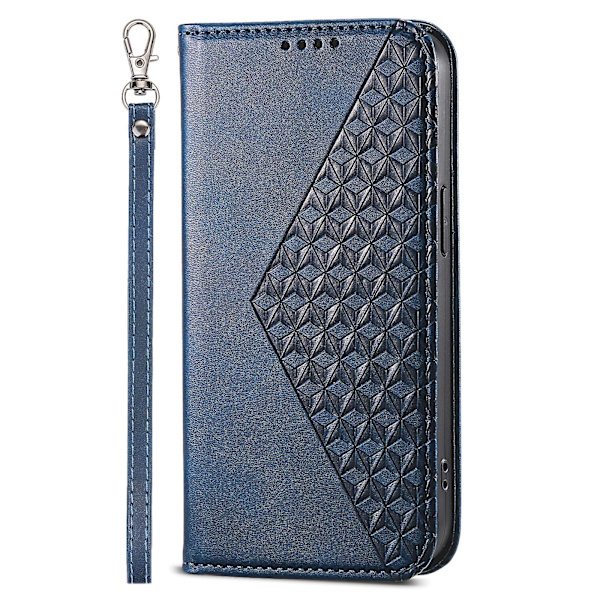 För Oppo A79 5g / A2 5g Case Calf Texture Pu Läder+tpu Stativ Cover Blue