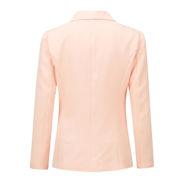 Yynuda 2-delt Slim Fit ensfarvet forretningsdragt til kvinder (blazer+bukser) Light Pink S