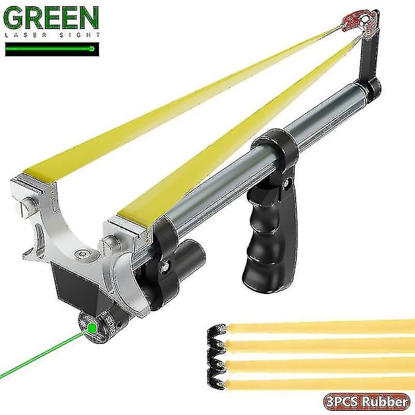 Uusi 2024 tarkkuusteleskooppinen, suuritehoinen power teräksestä valmistettu suora sauva katapultti laser litteä kuminauha ulkona metsästys ja ammunta green laser set1