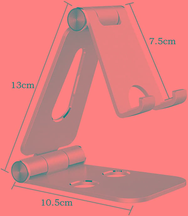 Mobiltelefonholder, tabletstander, basisstander, sølv.