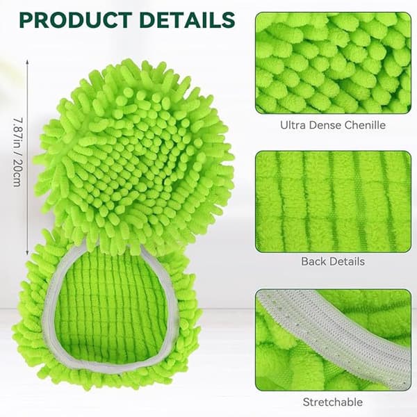 Passer for 5-pakning egnet for Vileda/O-Cedar Easywring spin mopp erstatningshode chenille mopp klut deksel mopphode