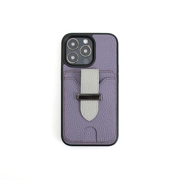 iPhone 12 Pro Max Kortetui med Håndleddsstropp og Stativ (Lilla)