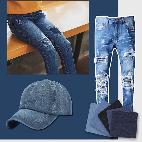 25-pack självhäftande denimlappar - denim stryklappar