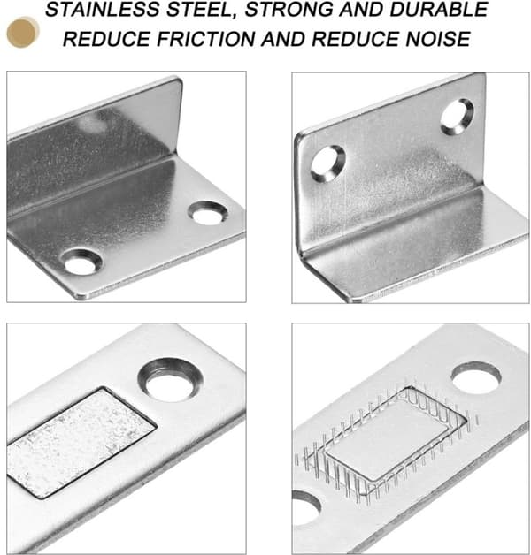 2-pack - Magnetiskt skåplås - Ultratunt L-format magnetlås - Skåplås (silver)