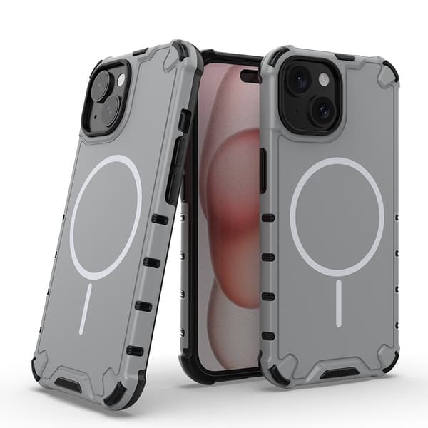 Kompatibelt med iPhone 15 mobilskal, fallsäkert mobilskal, ljusgrå