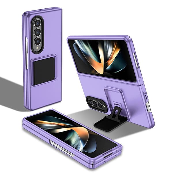 SAM Galaxy Z Fold 4, Vikbart Telefonskal med Ställ, Fallsäkert, Lila