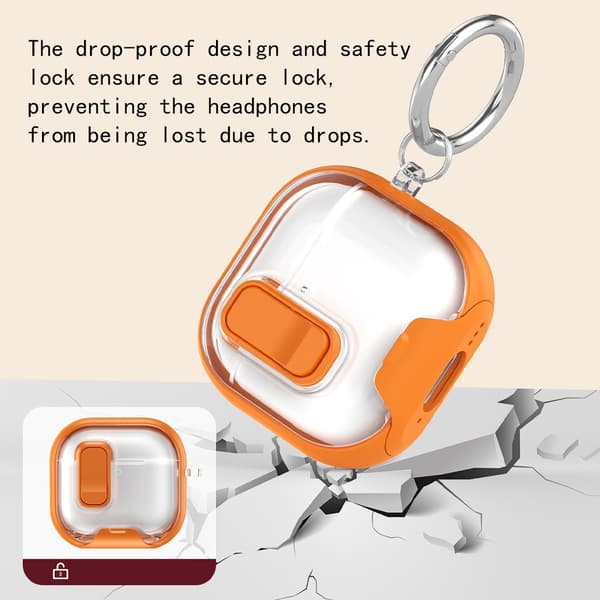 iPhone AirPods 4, Øretelefonstativ, Låsbart Etui, Gul