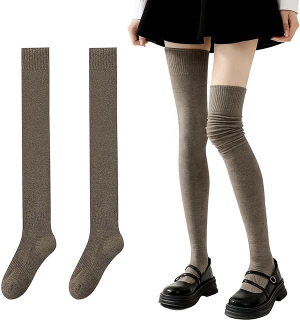 Knæhøje strømper - Over-knee strømper - 100 cm længde - Størrelse 36-40 - Khaki