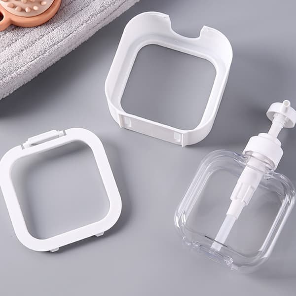 Såpedispenser - 2-delt dusjsåpedispenser - 500 ml pumpedispenser - liten såpedispenser i plast - (svart)