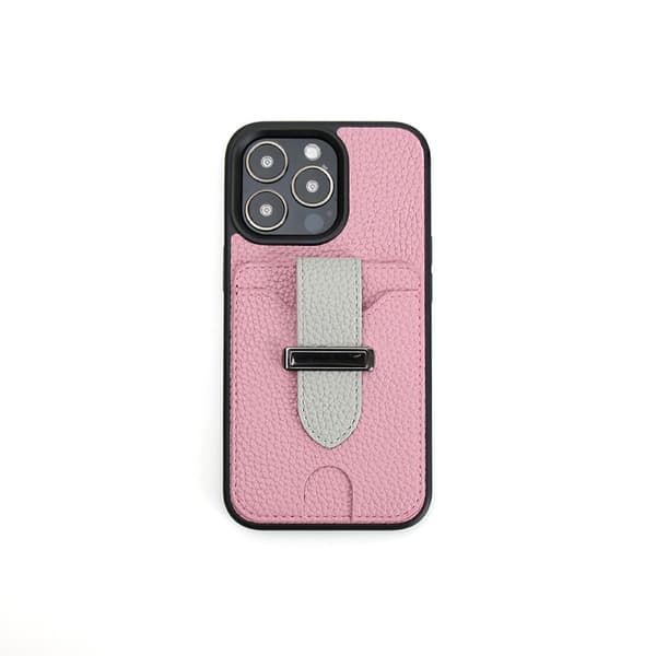 iPhone 13 Kortfodral med handledsrem och stativ (Rosa)