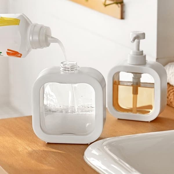 3-pack - 300 ml tomma klara flaskor - klämflaska, återfyllningsbar (vit)