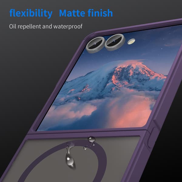 SAM Galaxy Z Flip 7 Folde Etui, PU Stødsikkert Etui (Blå)