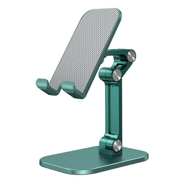 Foldbart metal doven telefonstativ til Apple iPads (grøn)