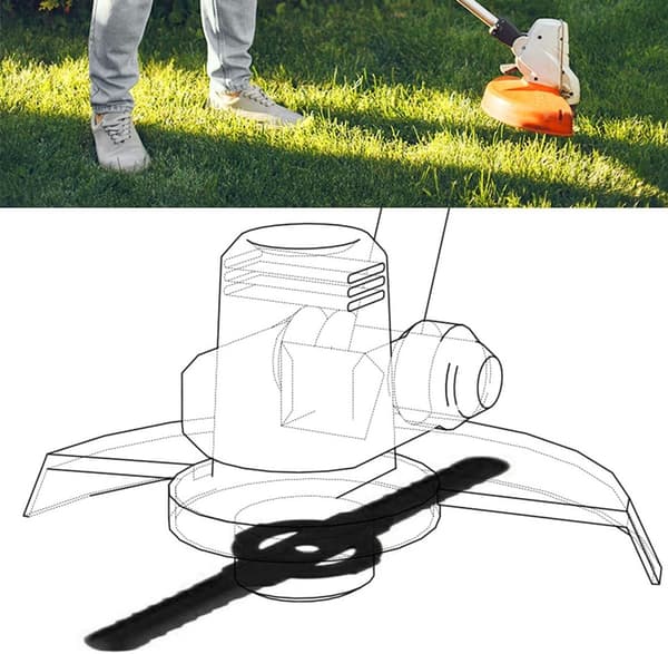 Pakke med 50 gresstrimmerblader, plast børstekutterblader, plastblader for gressklipper, reserveblader for hage, svarte blader L