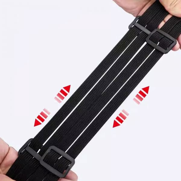 Bagagestrop brystclips - Justerbar elastik til hjelm - 60cm/90cm sort
