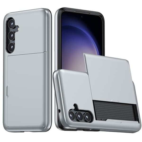 Kompatibel med Samsung S21Plus Slide Case, 2-i-1 Wallet Case (Grå)