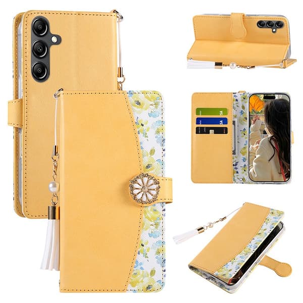SAM Galaxy S24 PLUS, patchwork telefoncover, faldsikkert telefoncover (gul)