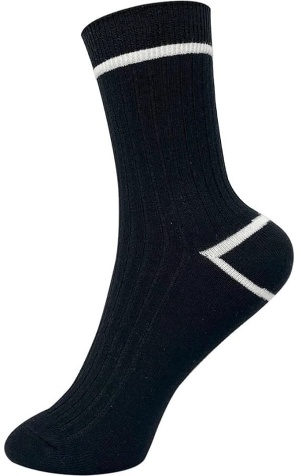 5-par pakke - Stribede strømper til kvinder - Sort- og hvidstribede strømper til kvinder - Leggings