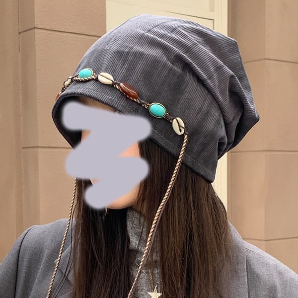 Høst/Vinterluer, Ansiktsformende Hette, Retro Beanie, Mørkegrå