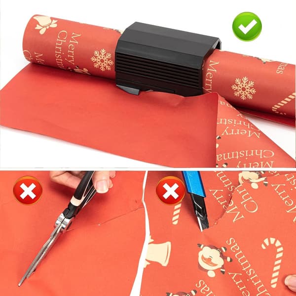 Papirkutter, papirklipper, julepapirkutter, svart gavepapirkutter, liten papirkutter til jul, høytider, 7 cm