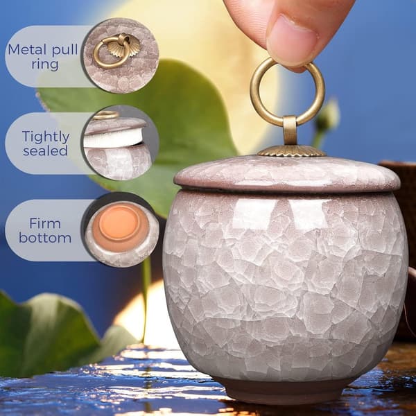 Mini diamant-stil keramisk urne, 60 ml, rød