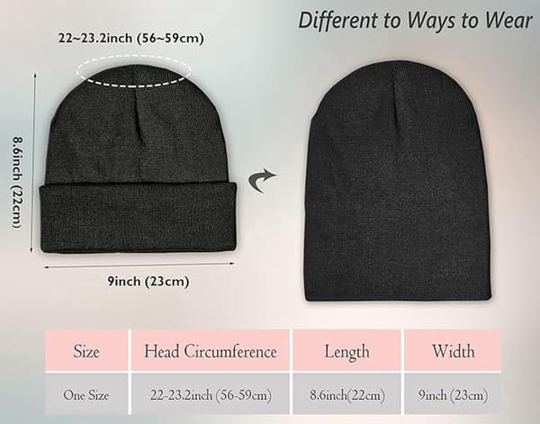 Stickad vintermössa - Satinfoder - Varm, bekväm och löst sittande mössa - Unisex (Vit)