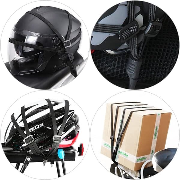 Bagagestrop brystclips - Justerbar elastik til hjelm - 60cm/90cm sort