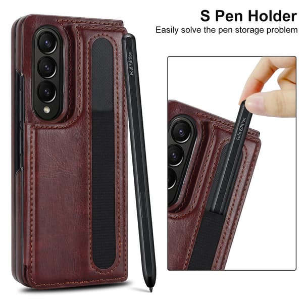 SAM Galaxy Z Fold6, Foldbart telefoncover med penneholder, Sort