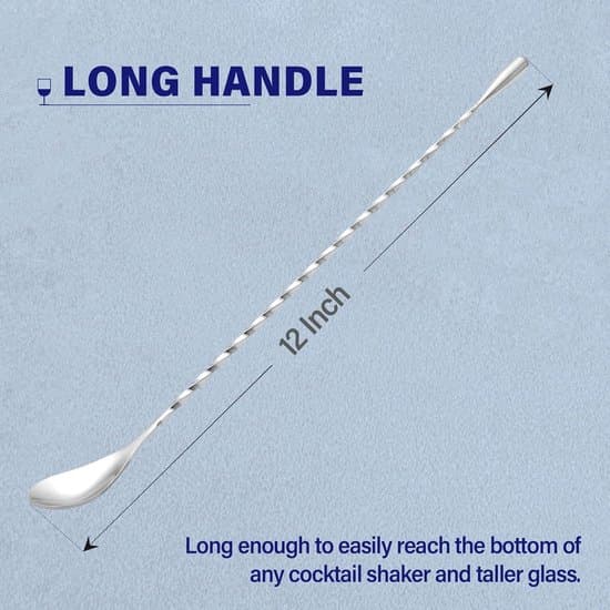 Barskje/cocktailrører - Barskje - Rustfritt stål - 30 cm håndtak - Sølv - 2 stk