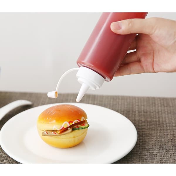Sovseflasker - Sovsebeholdere - Sæt med 6 300 ml sovseflasker - Gennemsigtige plastik squeeze-flasker - Til maling, bagning, ketchup
