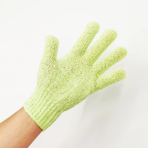 Exfolierande badvante, limegrön duschskrubb för kroppen
