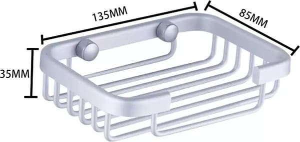 Såpeholder/oppvaskmiddelholder/rustfritt stål/dusj/baderom/13,5x8,5x3,5 cm