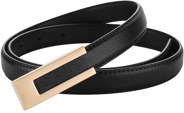 Damebelte, tynt belte, kjolebelte, gullspenne, egnet for jeans