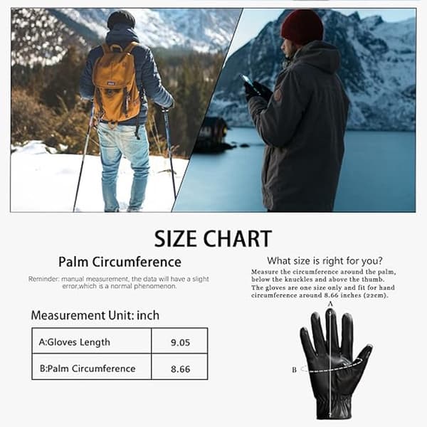 Herrehandsker - Vintervarme Touchscreen-handsker - Sort