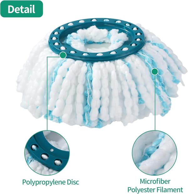 Udskiftnings Clean Twist Disc Moppe, Pakke med 4, Egnet til Leifheit Moppe, Mikrofiber Moppe Egnet til Leifheit Clean Twist Disc Moppe Systemer