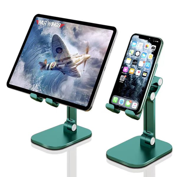 Foldbart metal doven telefonstativ til Apple iPads (grøn)