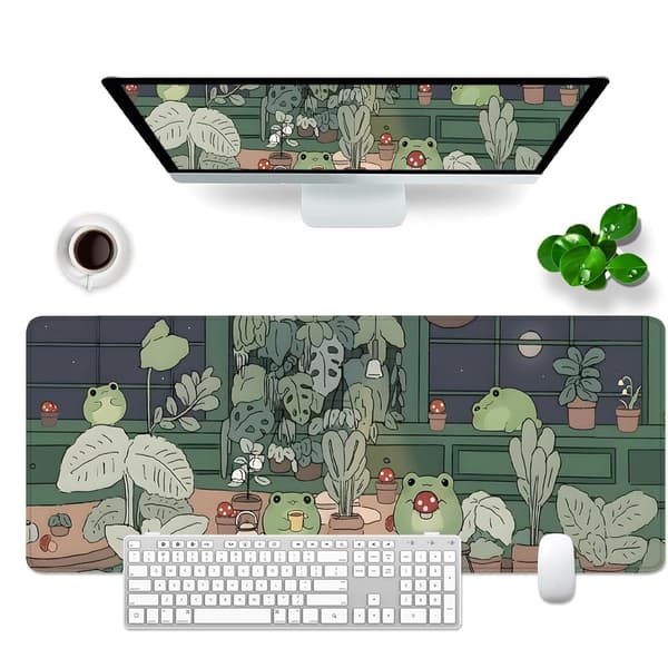 Grønn Gaming Musematte - Skrivebordsmatte - 800 x 300 mm - Musematte - Tastaturmatte