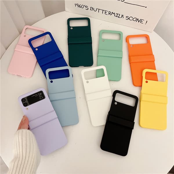 SAM Galaxy ZFlip 4, Solid Color Telefondeksel, PC Telefondeksel (Svart)