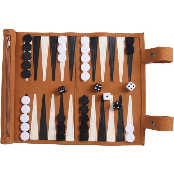 Backgammon Sæt - Foldbart - Transportabelt og Let Backgammon Sæt